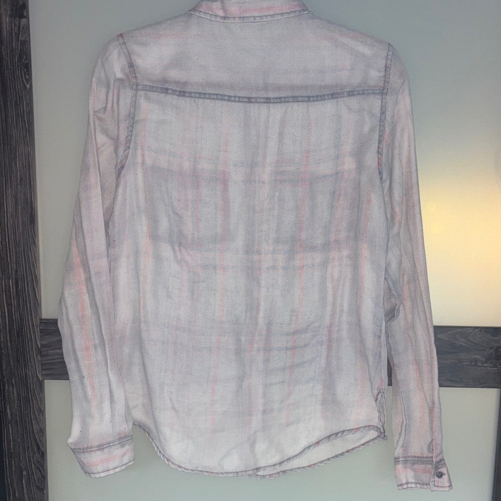 Maurice's Flannel Button Up Shirt Distressed Medium - Picture 7 of 8
